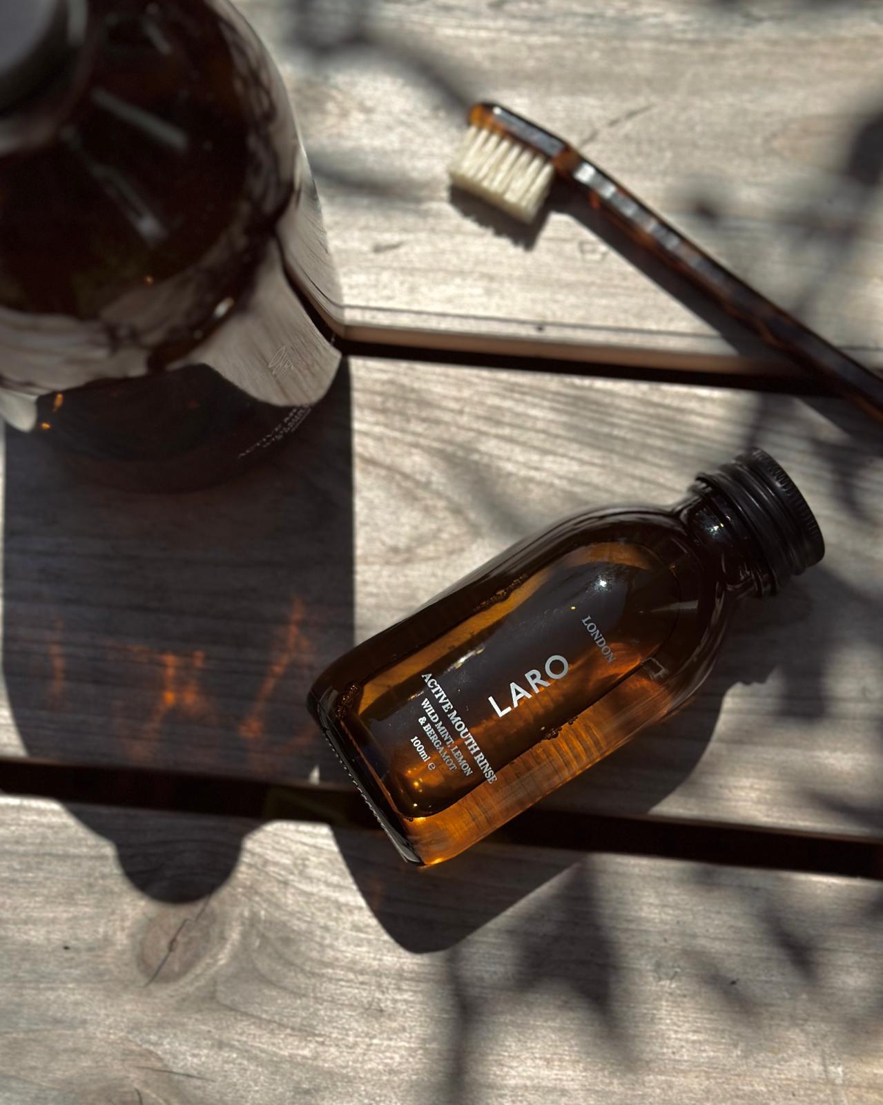 New Travel Size Laro Mouth Rinse with Toothbrush & Full Size Mouth rinse